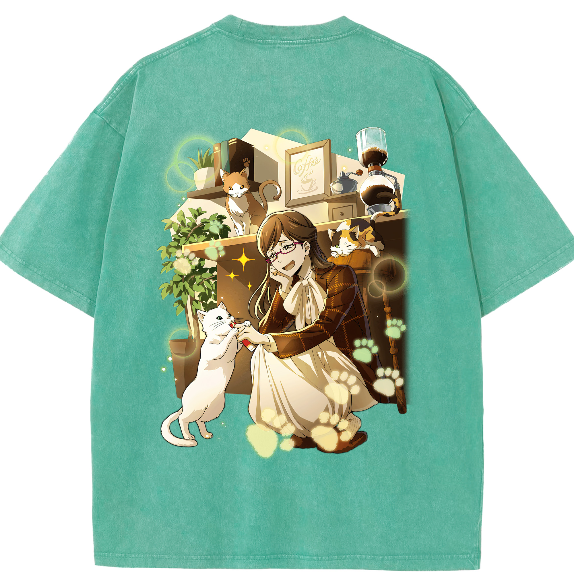 （画像用） 文豪ストレイドッグス Bungo Stray Dogs 綿100% ヴィンテージ風 半袖Tシャツ（背面プリント）
